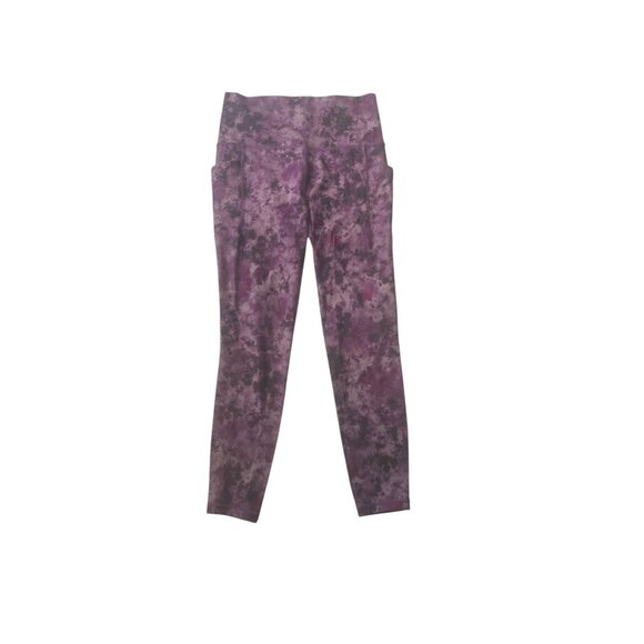 Athleta Salutation Stash Pocket Leggings Purple Tie-Dye Print High-Rise 7/8 Leng - Picture 2 of 11
